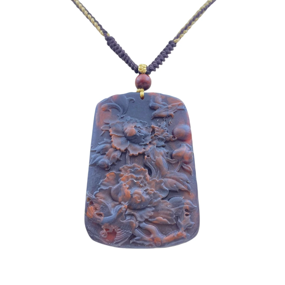 斑灵龙延香牡丹花无事牌项链合香X885X