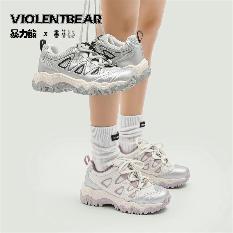Violentbear/暴力熊2025夏季新款厚底舒适透气休闲鞋女鞋61-01 X