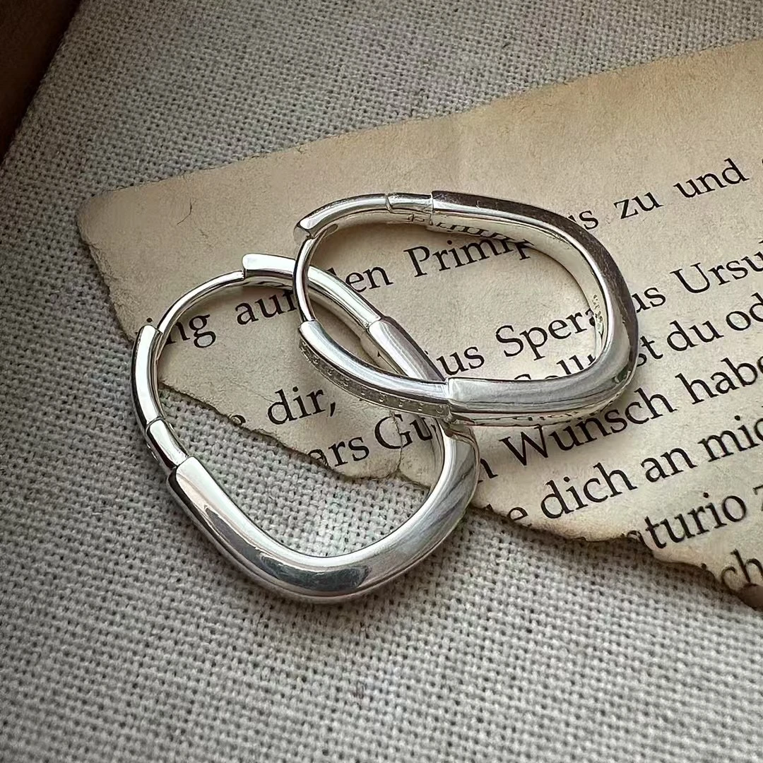 925银耳饰 【T款U形镶钻耳扣】经典款百搭洋气时尚款耳饰耳圈耳环