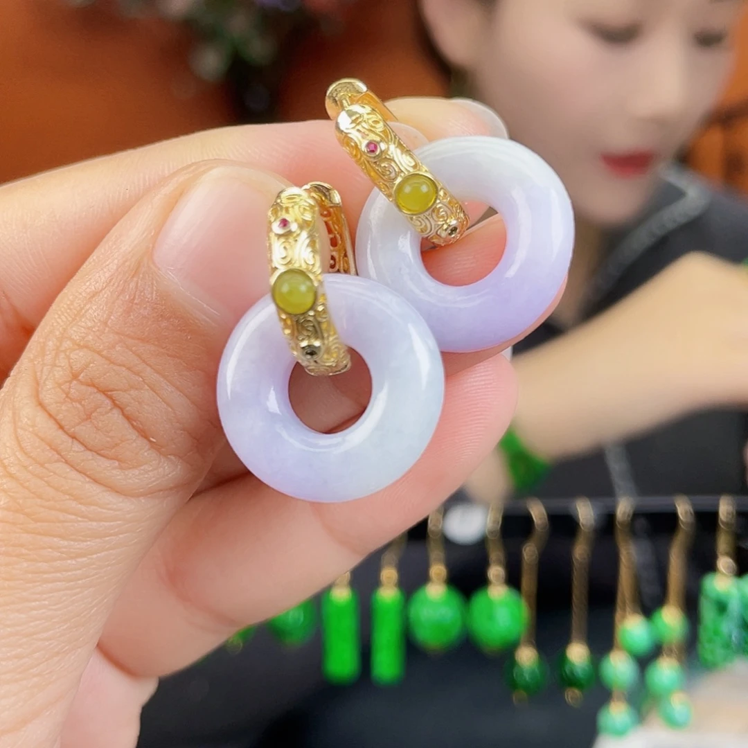 翡翠未镶嵌耳饰饰品