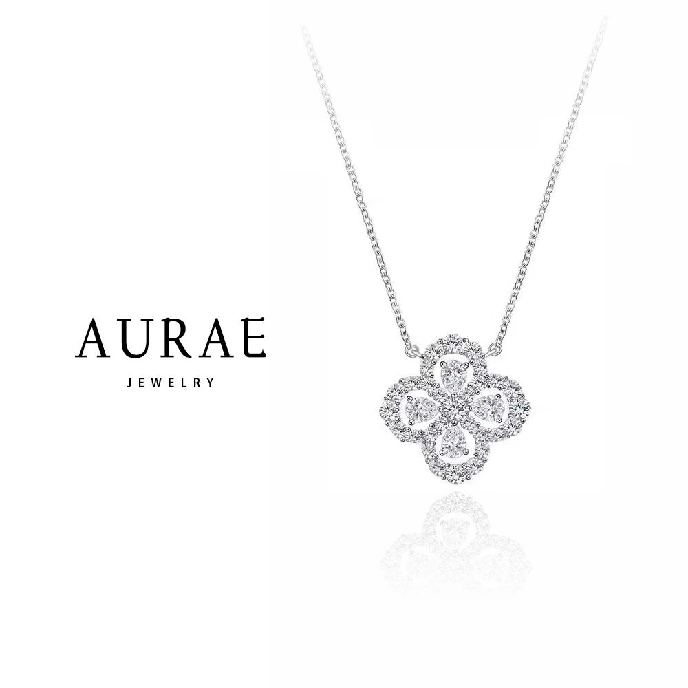 钛钢项链 满钻四叶草项链女时尚百搭高级感轻奢锁骨链