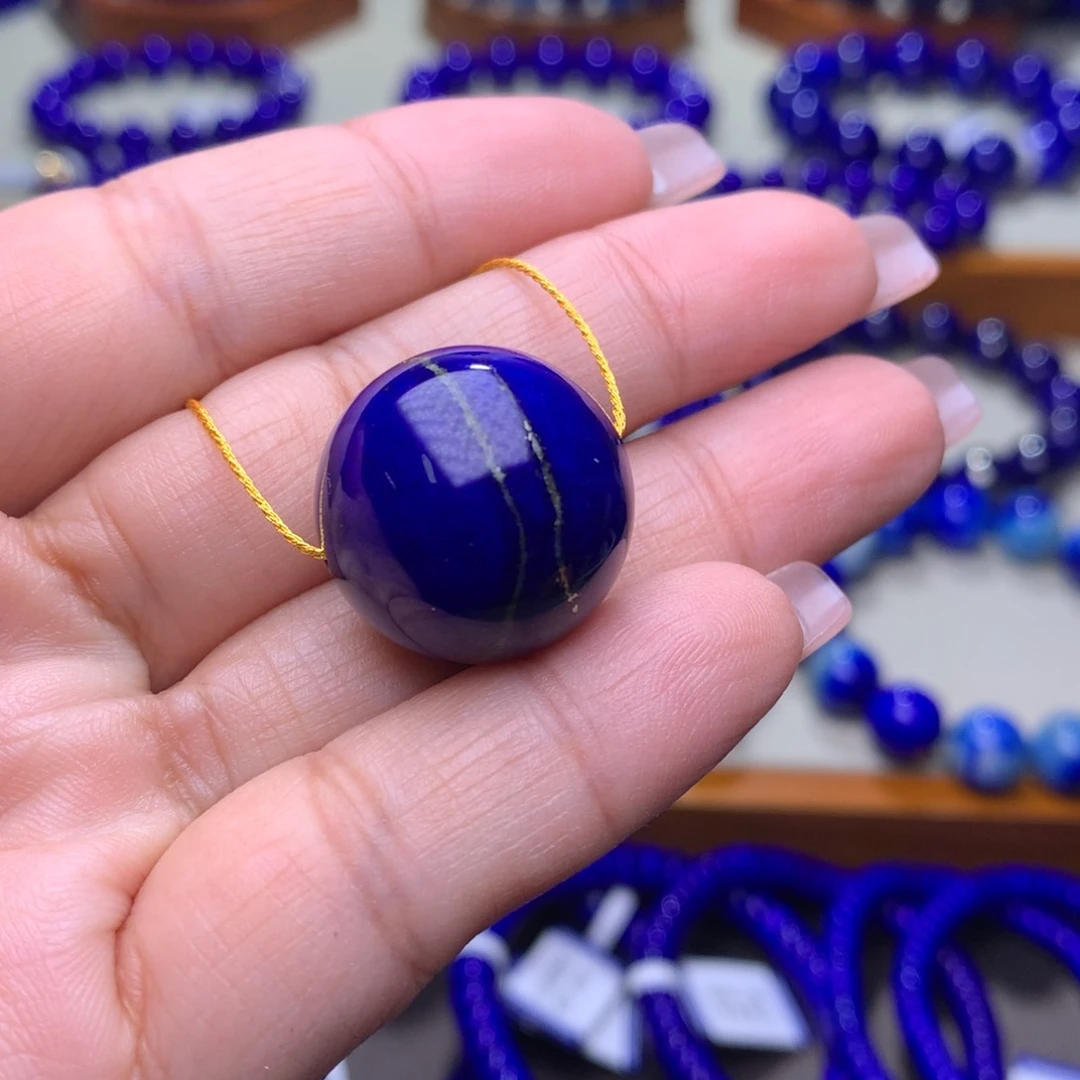 青金石单珠未镶嵌李*