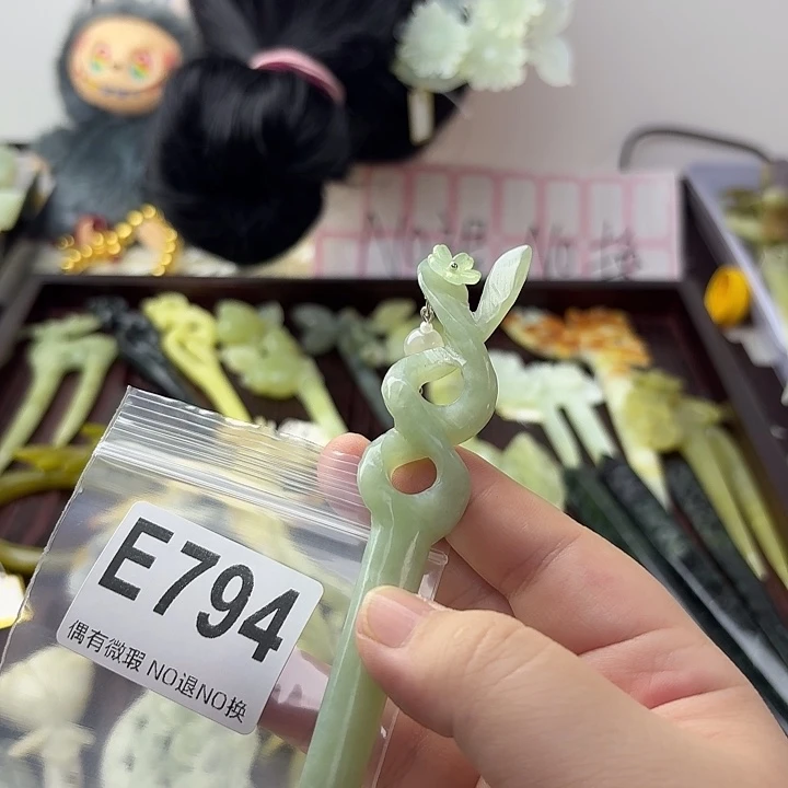 妮***妮蛇纹石玉合金发饰