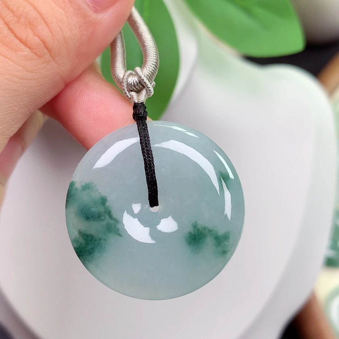 颈饰未镶嵌翡翠平安扣 31x6.3mm
