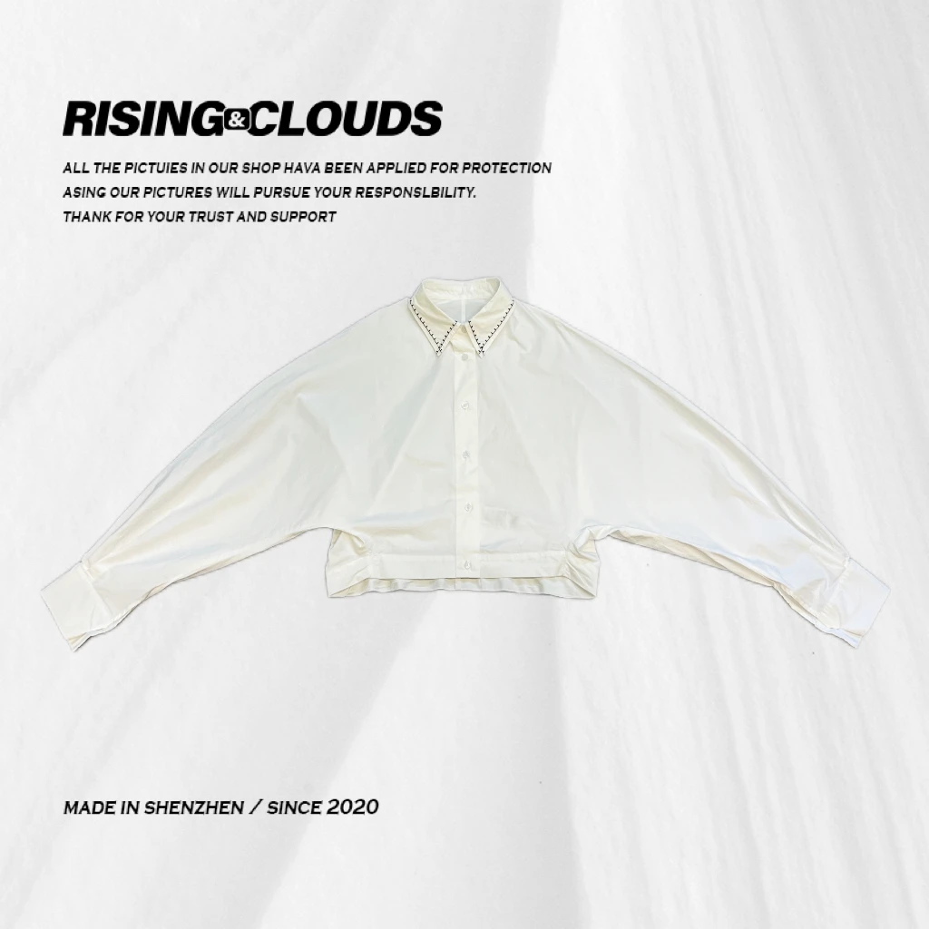 RISING&CLOUDS【奶香】2025深圳早春舒适蝙蝠袖衬衫020289