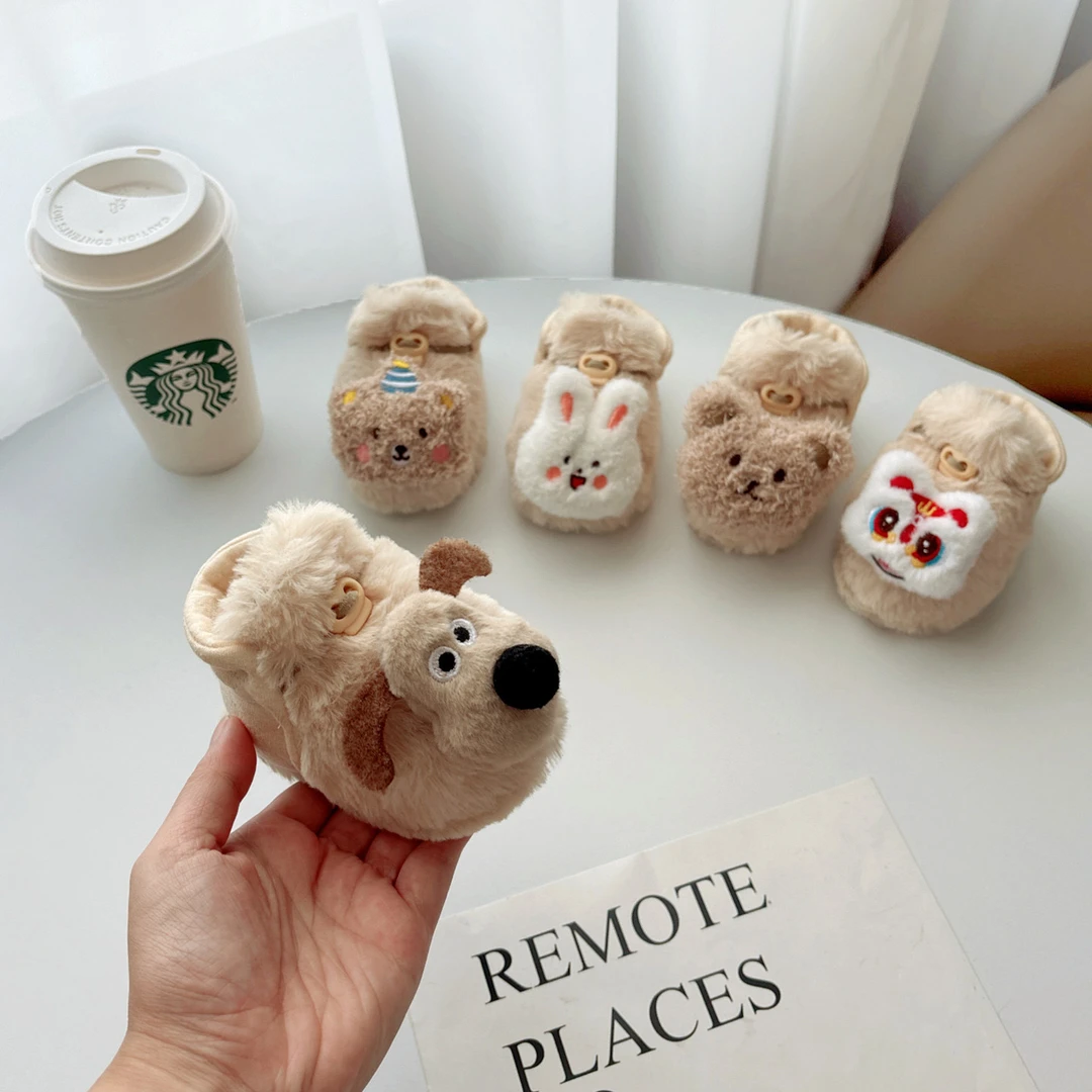 卡其色婴儿鞋冬款男女童小月龄婴幼儿宝宝加绒保暖学步棉鞋秋冬季