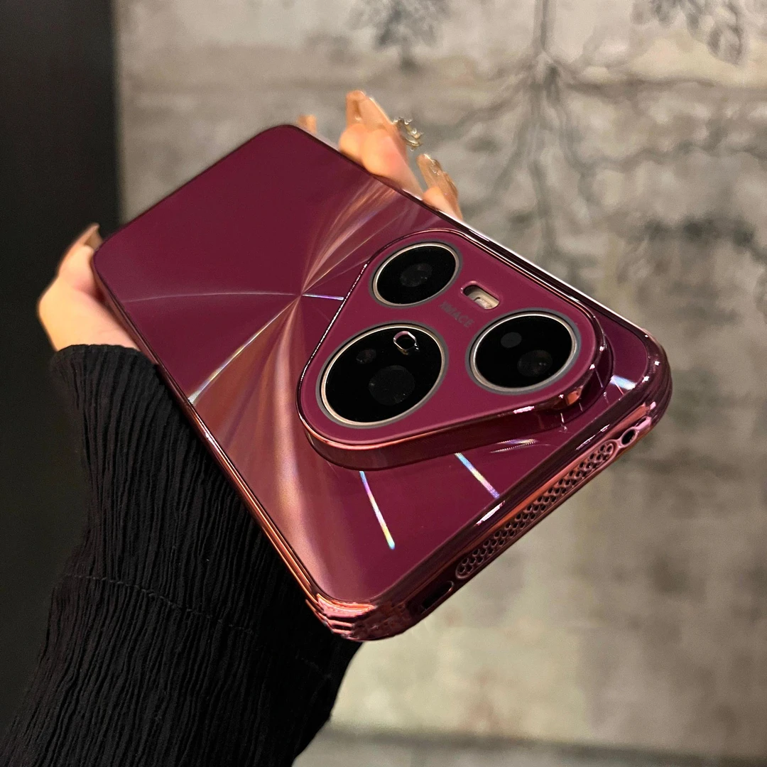 电镀散热边框适用华为pura80pro手机壳80ultra极光镭射CD纹保护套