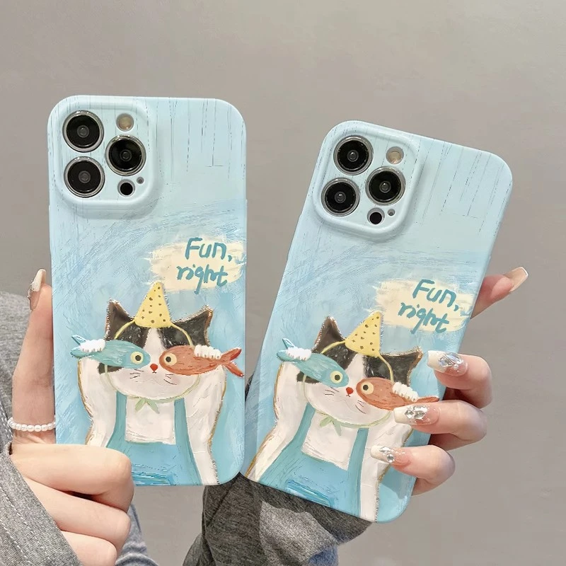 新款个性眼镜猫小米15Pro菲林手机壳红米K70可爱note13硬壳MIX4女