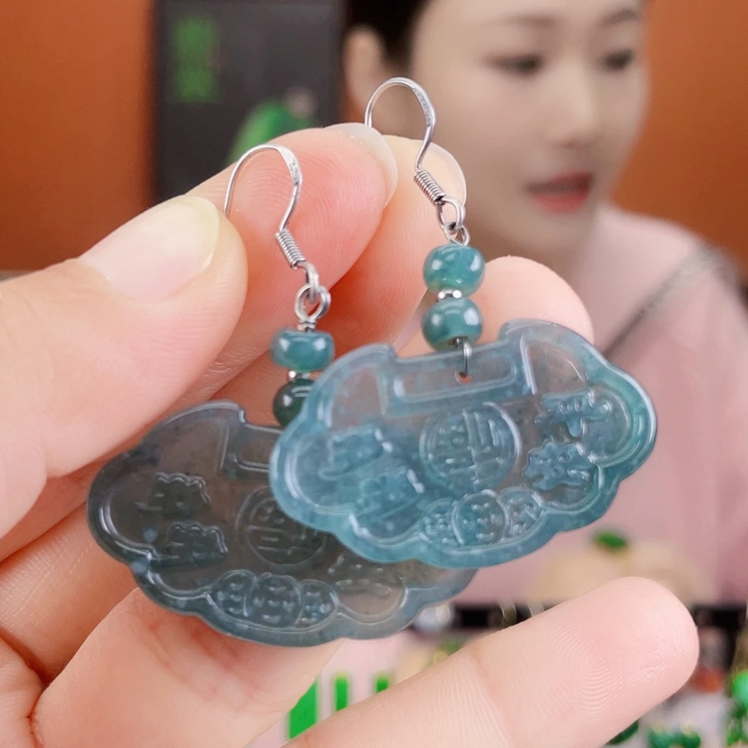 翡翠未镶嵌耳饰饰品