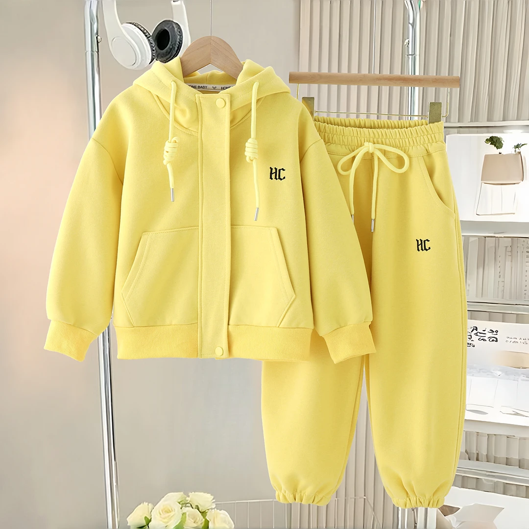 儿童爆款新款套装运动网红洋气时尚休闲连帽春秋春季中大童韩版