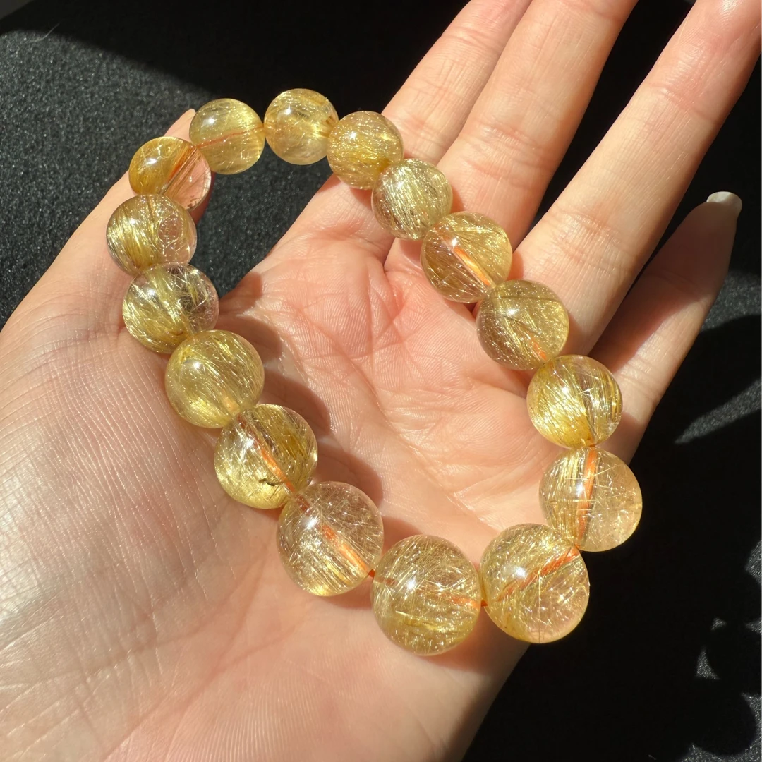 [晶闪闪]天然顺发猫眼发晶手链维纳斯发晶手串13mm大颗粒f065