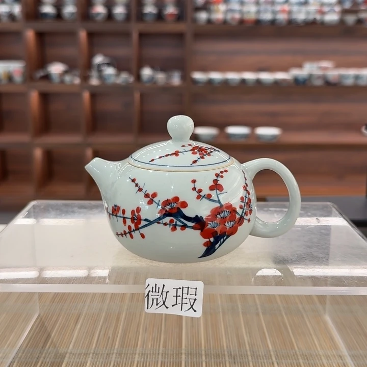 釉下手绘茶具微瑕