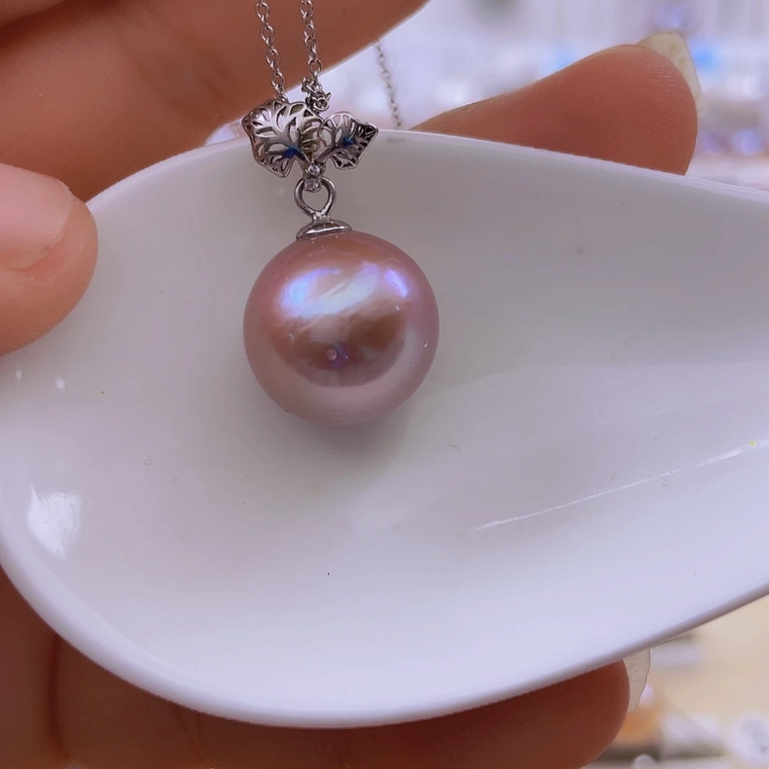 淡水珍珠银S925镶嵌吊坠(赠链)