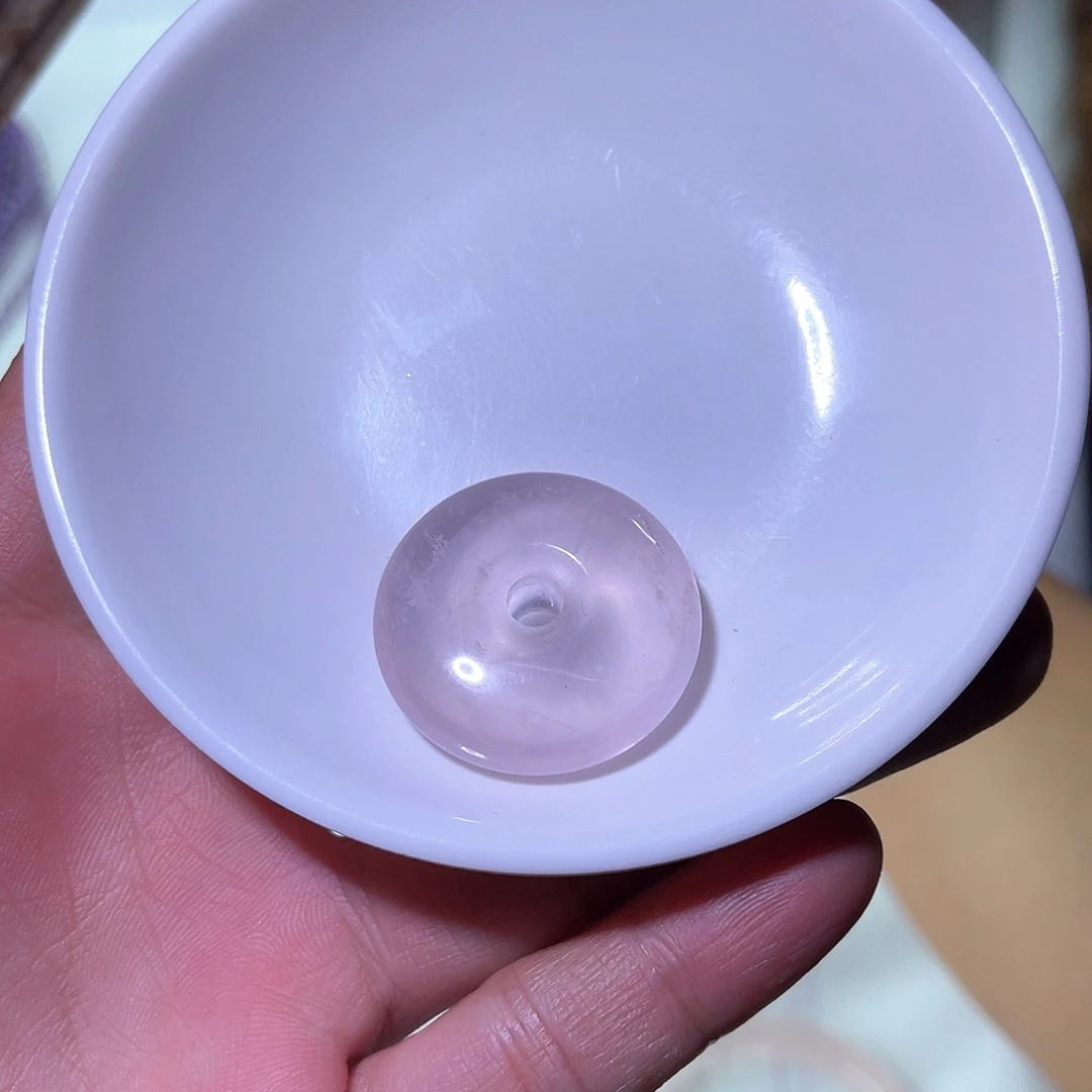 颈饰水晶未镶嵌双十一天然粉水晶平安扣直径32送挂绳