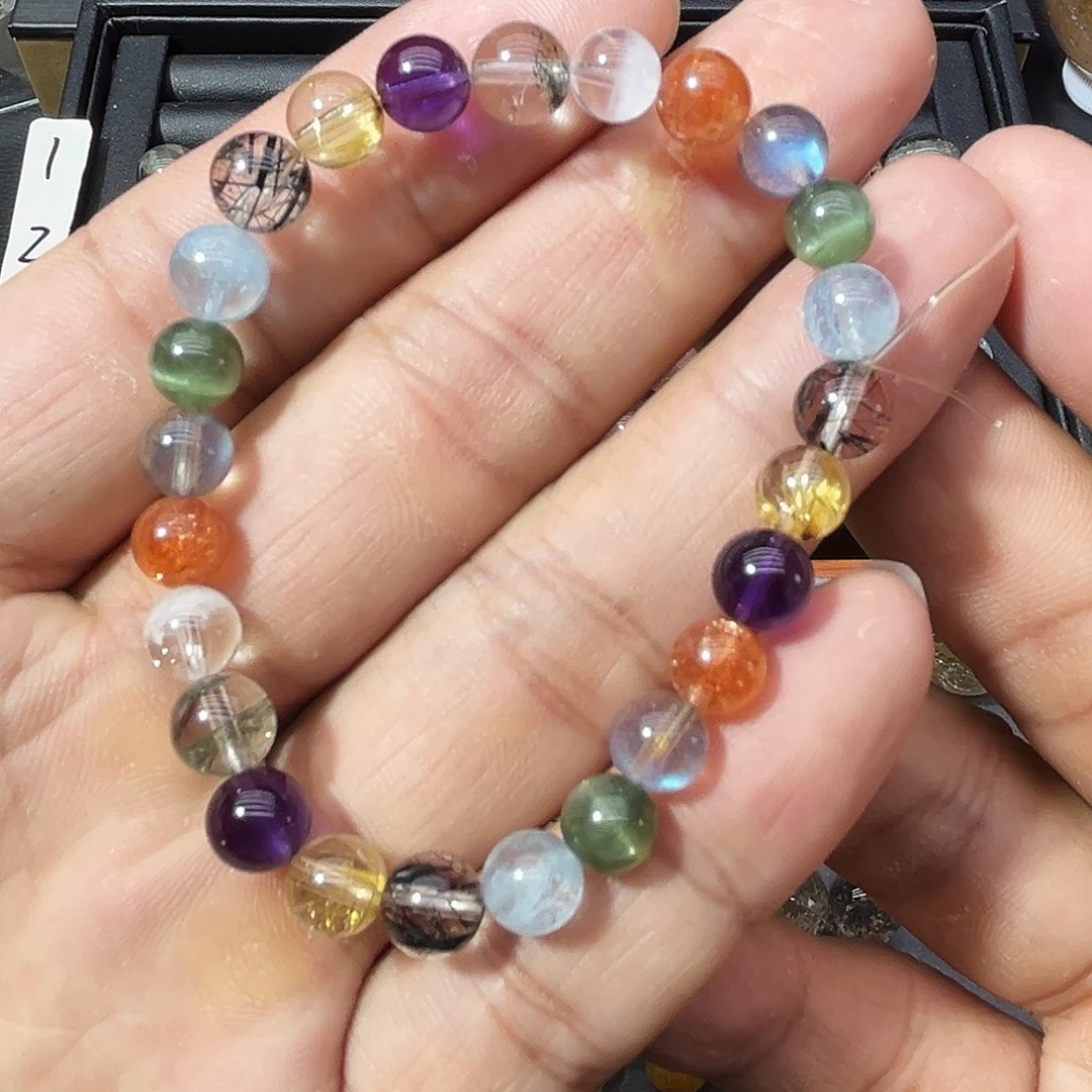 水晶手链未镶嵌7.6mm多宝水晶