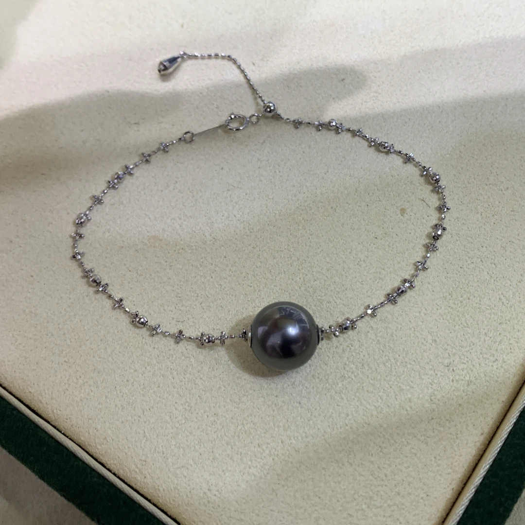 七分「仙女」10-11mm大溪地手链 18k金仙女手链 极光正圆 日常百搭