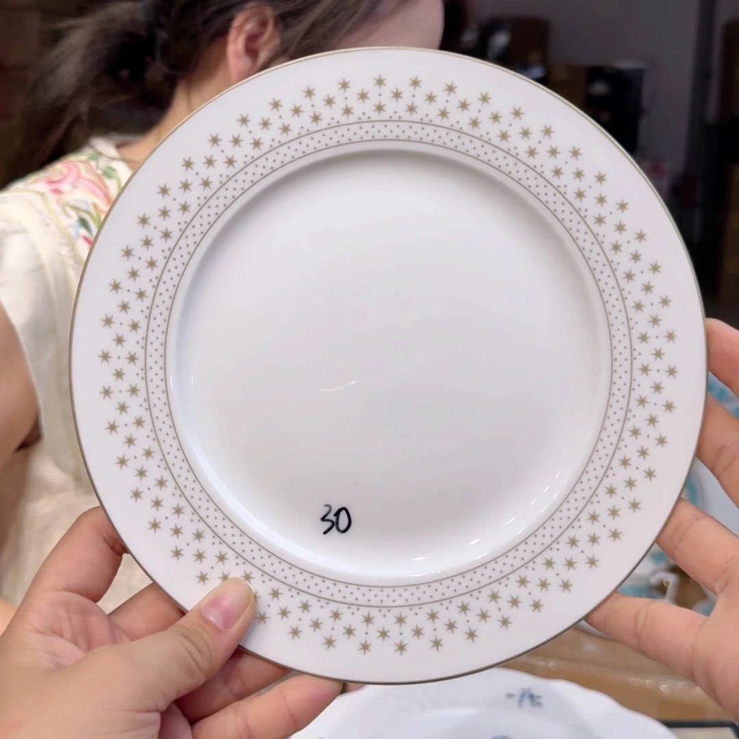 骨瓷骨瓷8英寸20cm平盘2只外贸骨瓷