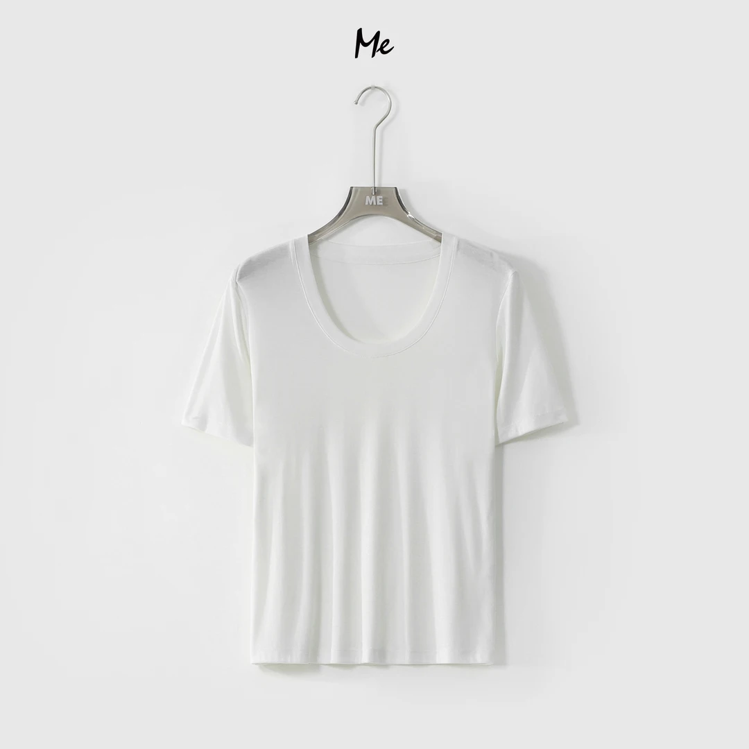 ME【轻糖天丝T】莱赛尔混纺透气亲肤显瘦百搭休闲短袖T恤MESS1957