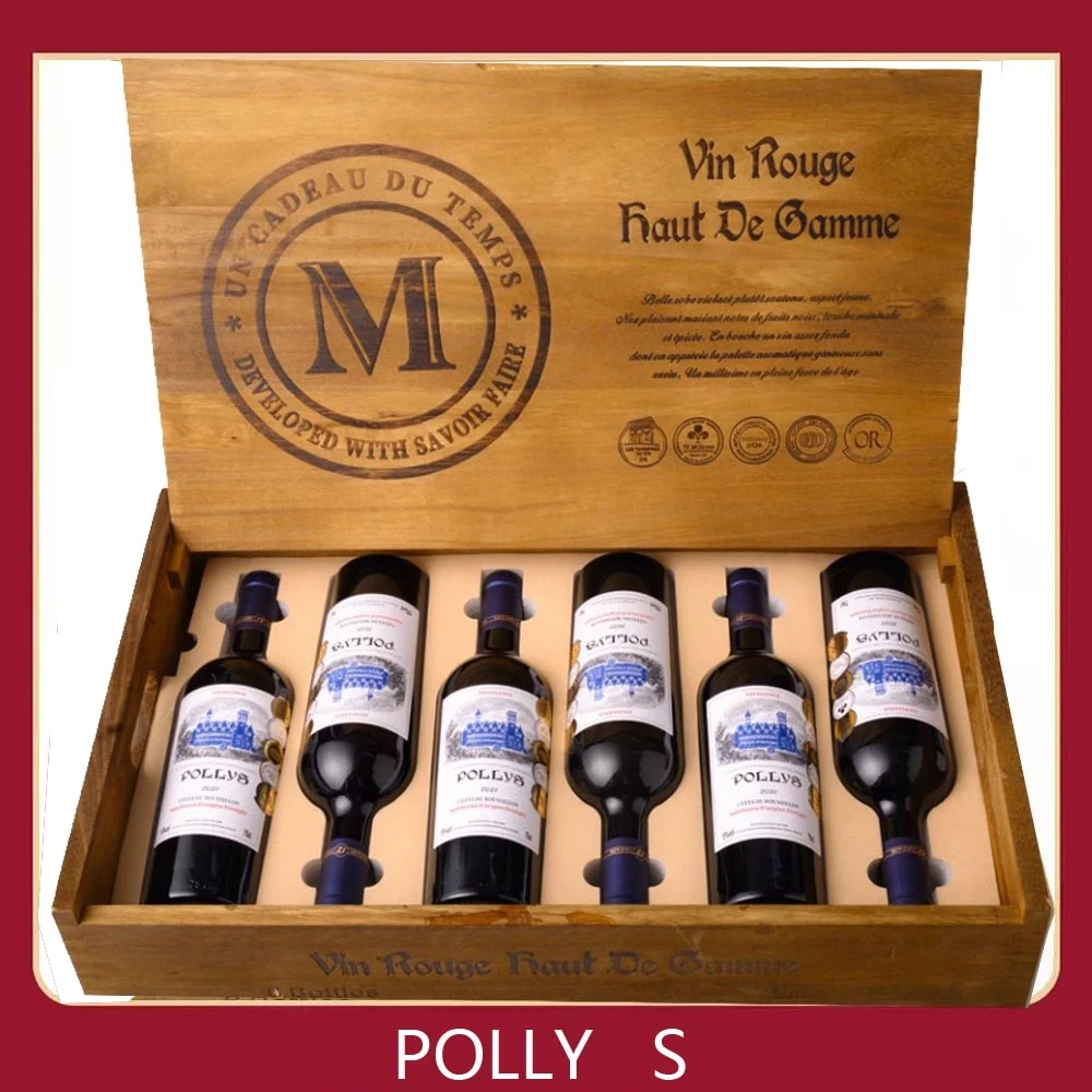 【名庄汇】波利斯城堡金奖15度干红葡萄酒750ml*6瓶实木礼盒装（M7）