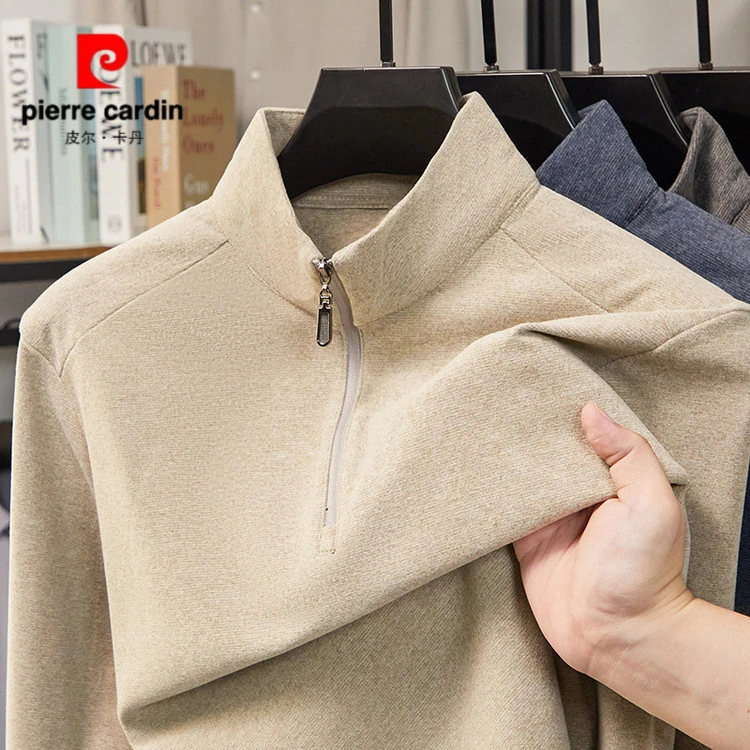 皮尔卡丹秋冬新品半拉链爆款2025秋季时尚卫衣男士潮流百搭男装