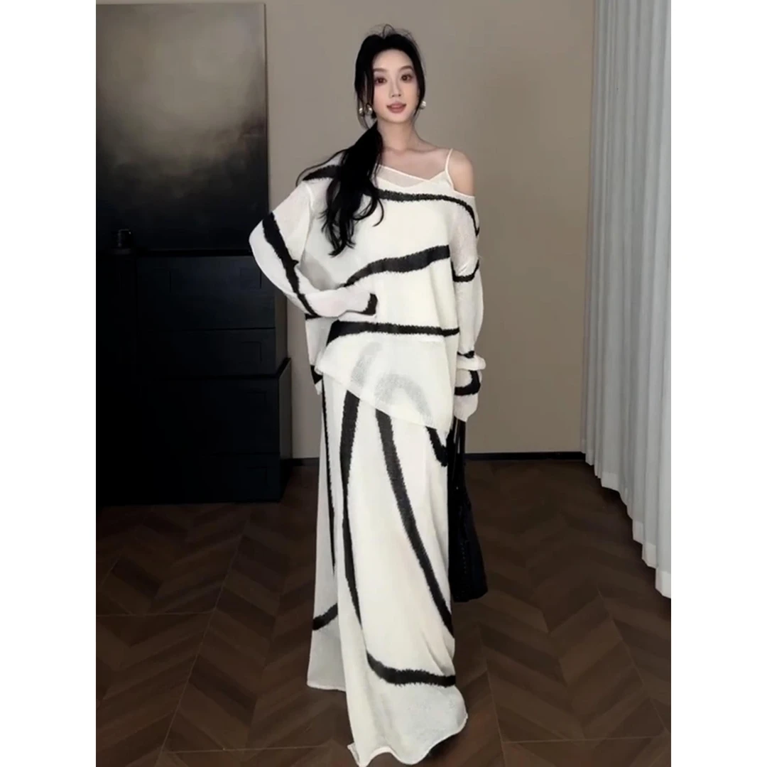 上流社会冷淡系独特别致轻奢高级感简单大方罩衫连衣裙套装秋