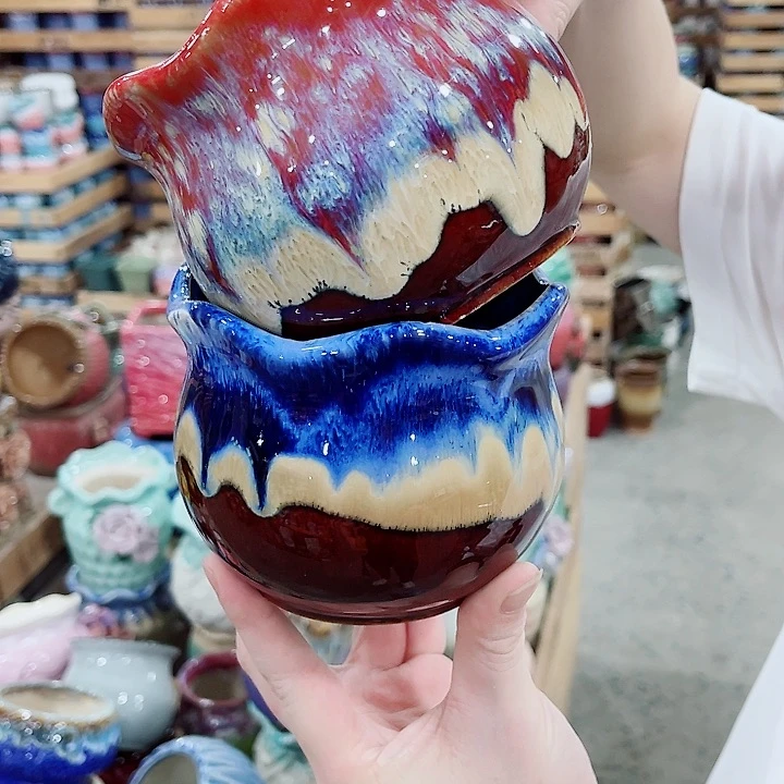 有孔，凑10元包邮陶瓷花盆发货！