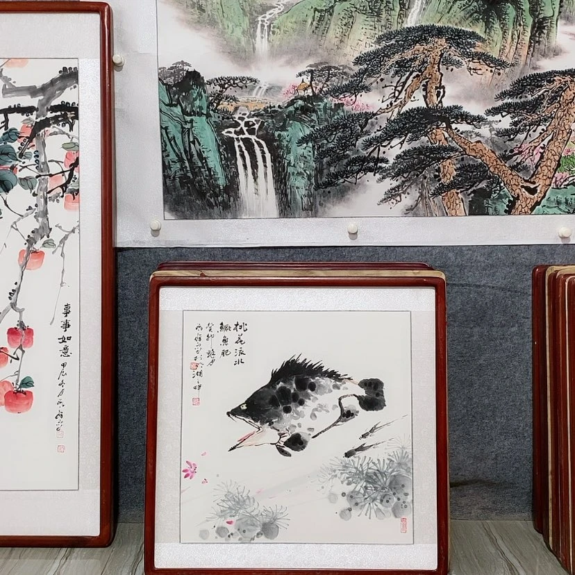 【闪购商品】国画书画作品带框65×65厘米