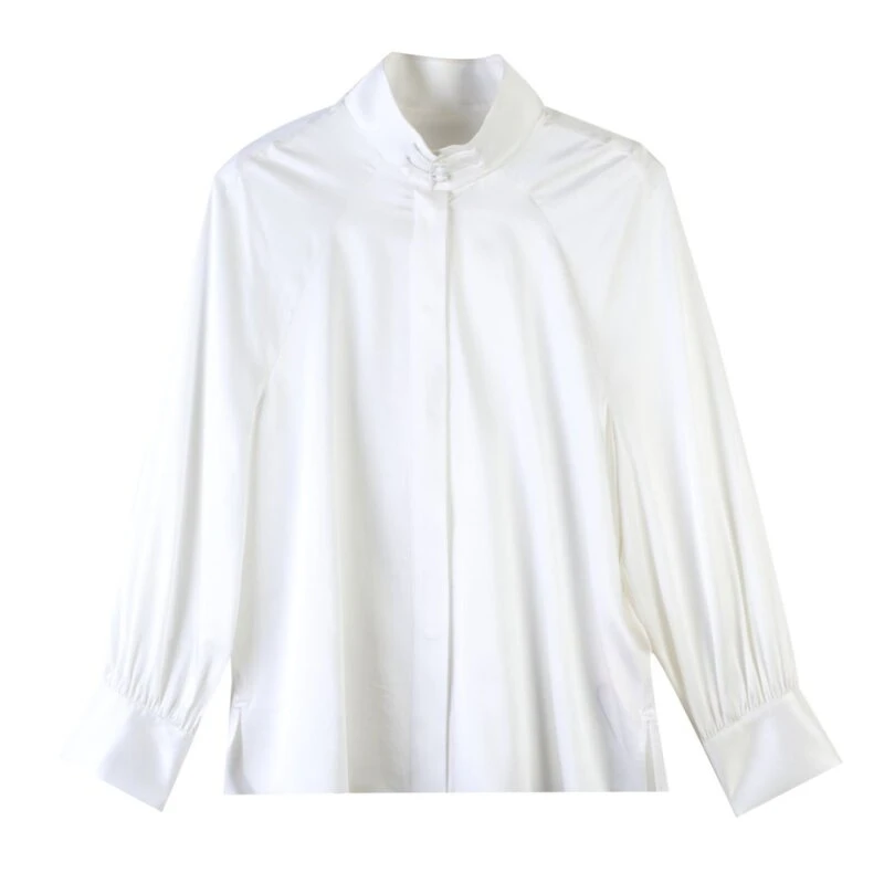 潘   斜纹绸双色衬衫黑 30625