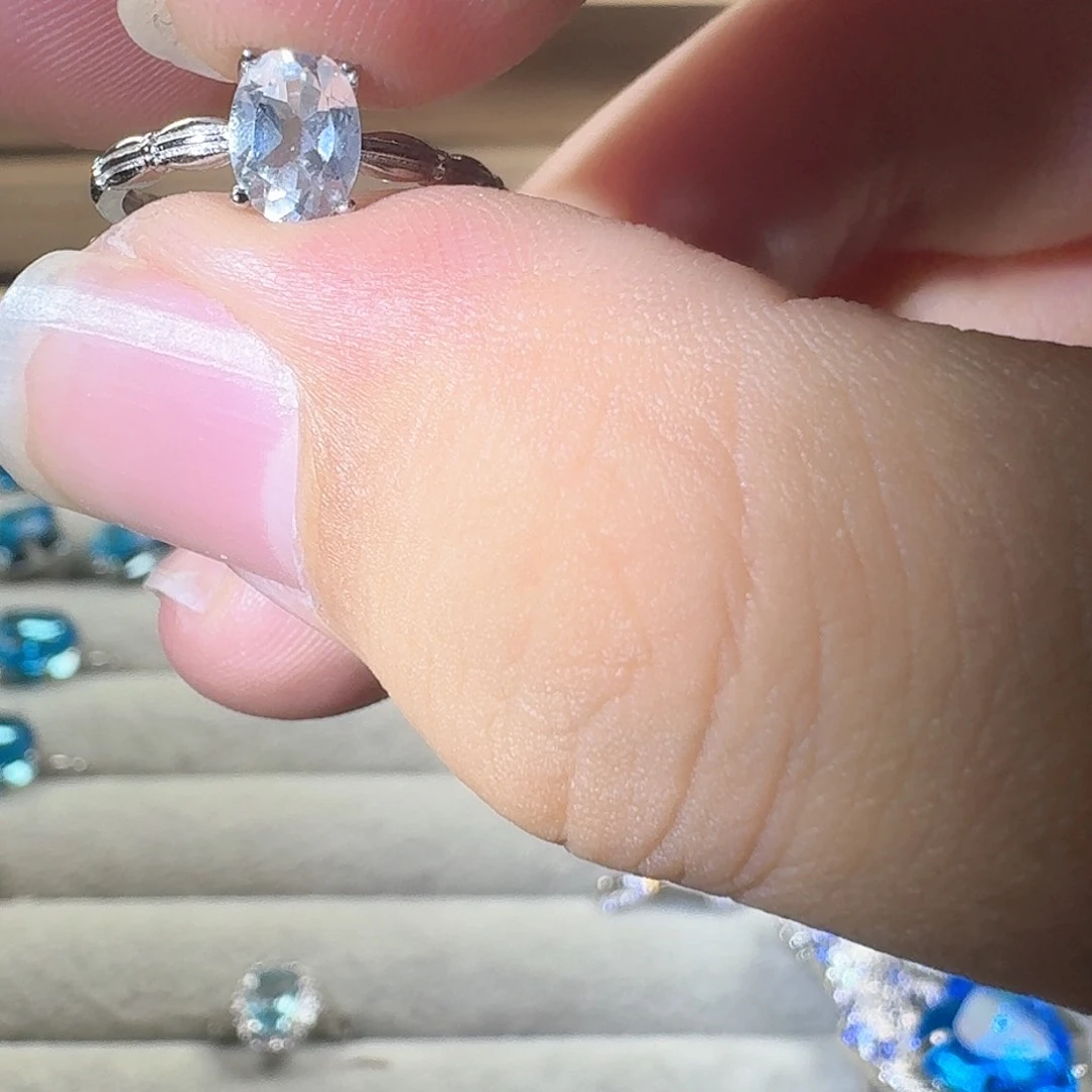 芙蓉石戒指银S925镶嵌