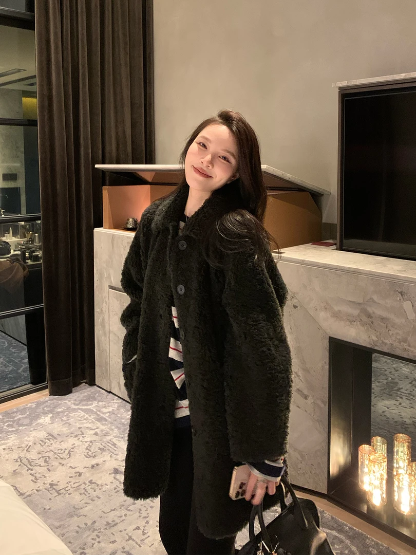 BIG WHITE REMADE“泰墨纵合”100绵羊毛奢感法式休闲短外套D5L42