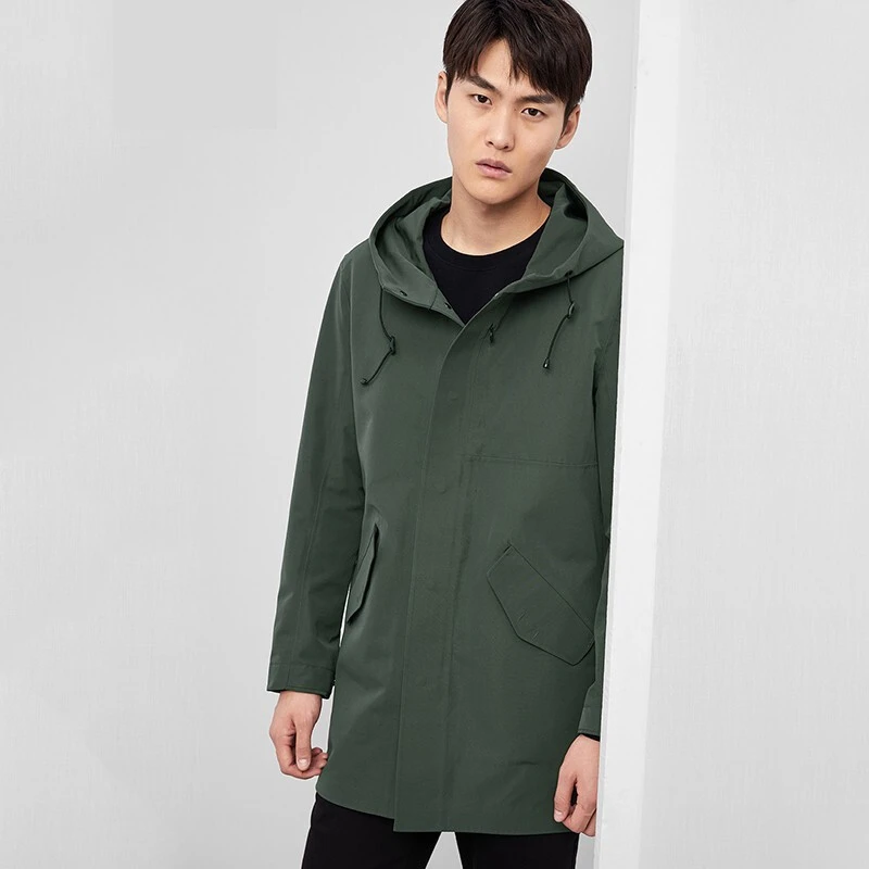 【李生严选】秋季新款连帽夹克中长款时尚休闲外套 J455-3R142AE2