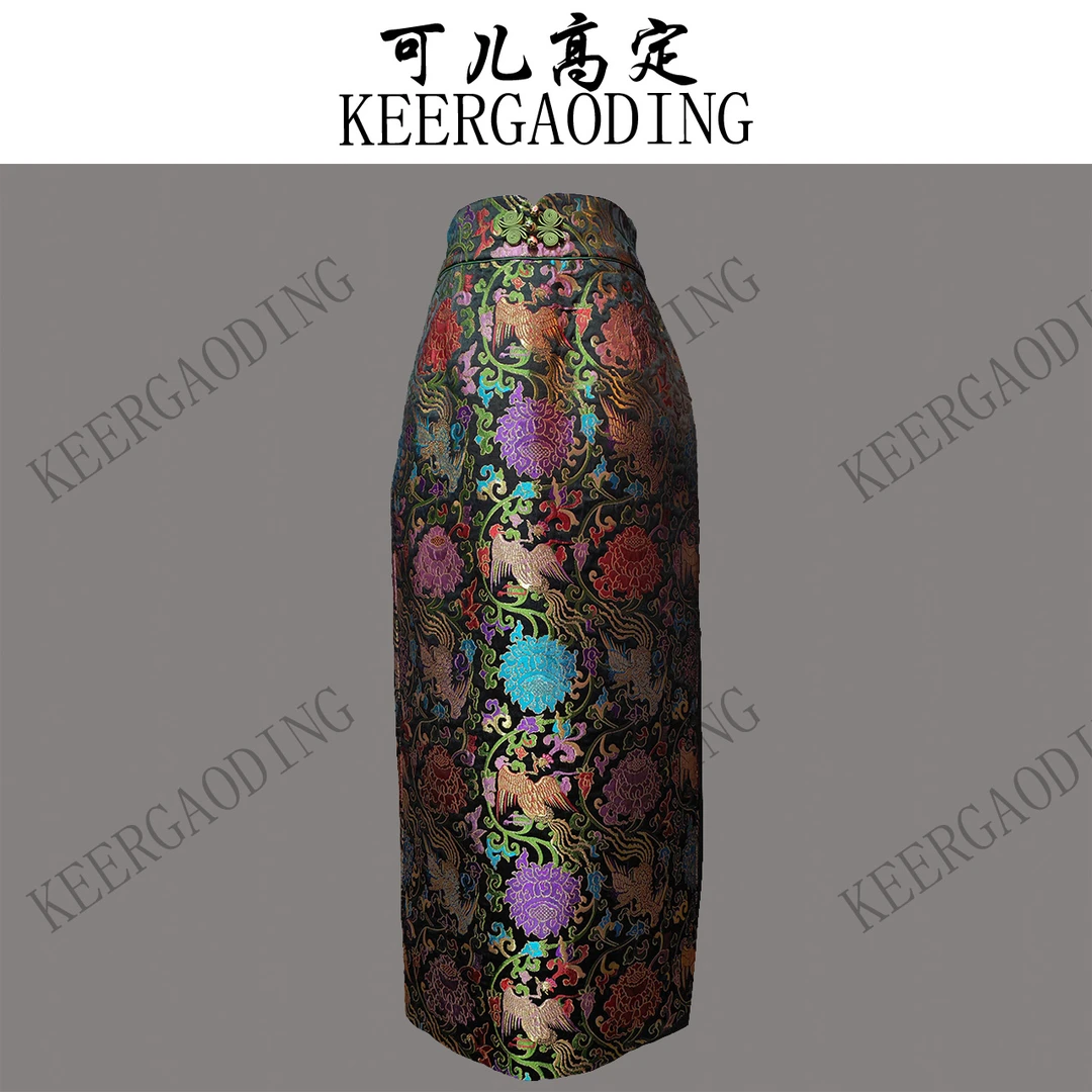 【可儿·高定】非遗妆花云锦高端新中式国风设计师款半裙3-J5347