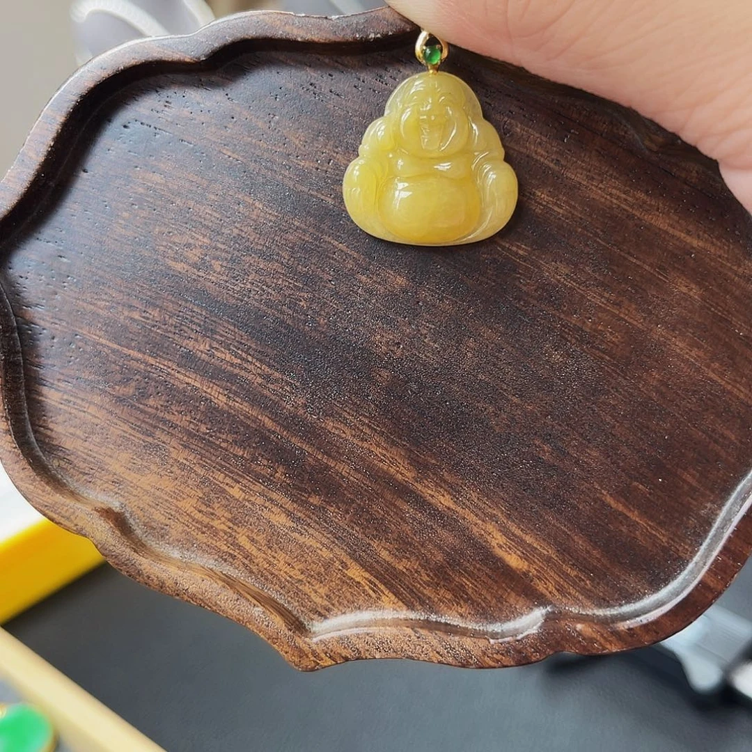 吊坠(不含链)18K金镶嵌翡翠翡翠A货 中地大质检发货