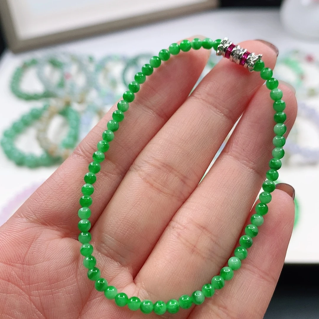 翡翠未镶嵌手链3mm