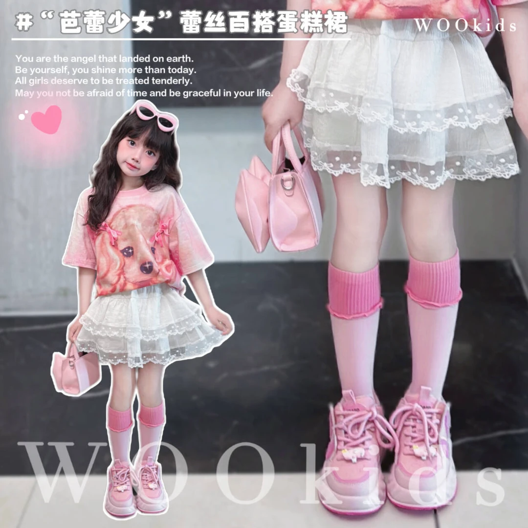 现货-WOOkids8 【芭蕾少女】亲子兄妹童装百搭蛋糕短裙裤 W25011105