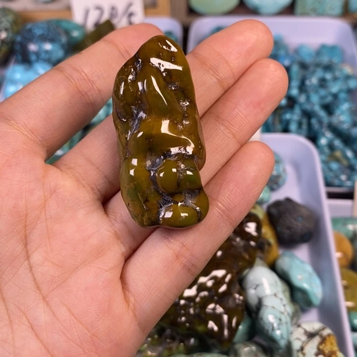 夜***杯绿松石未镶嵌绿松石圆珠手链项链手链吊坠