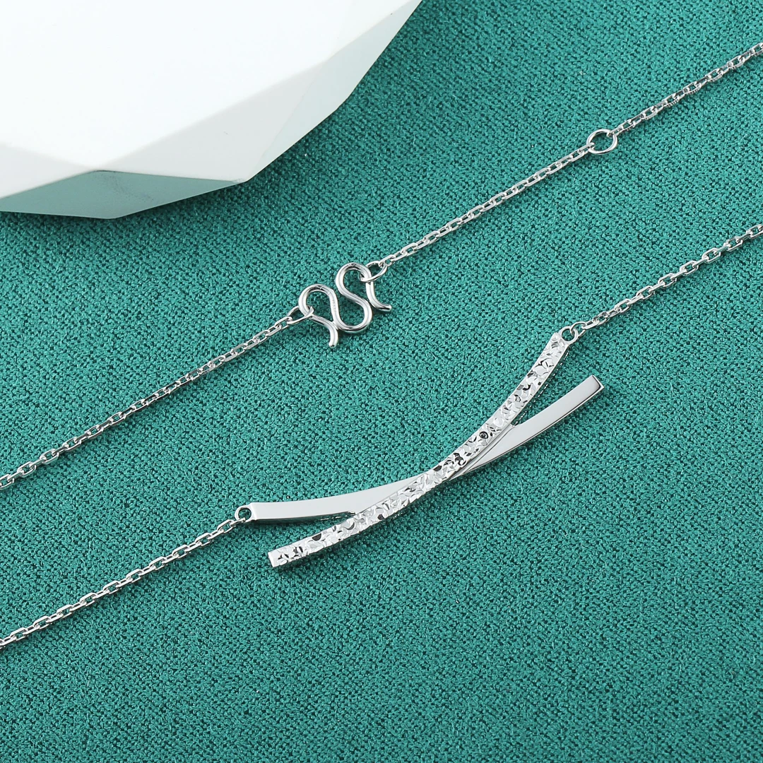 瑞梦缘珠宝 PT990铂金 气质轻奢时尚百搭微笑脸交叉套链 TCX1262