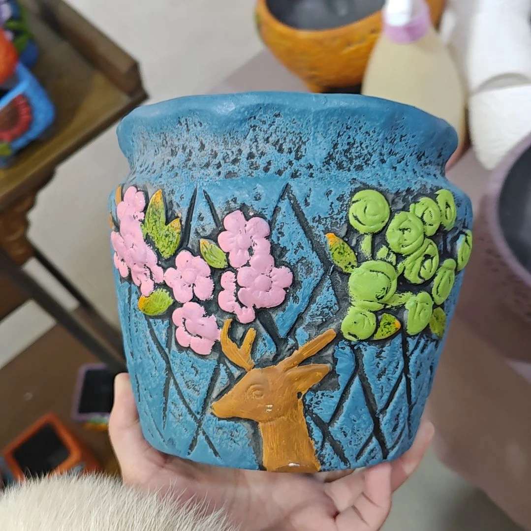 红陶吸水透气的白陶花盆凑满12发货