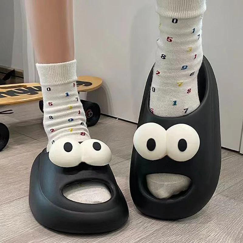 EVA搞怪大眼拖鞋舒适轻便耐磨夏季新款软底外穿百搭ins款情侣拖鞋