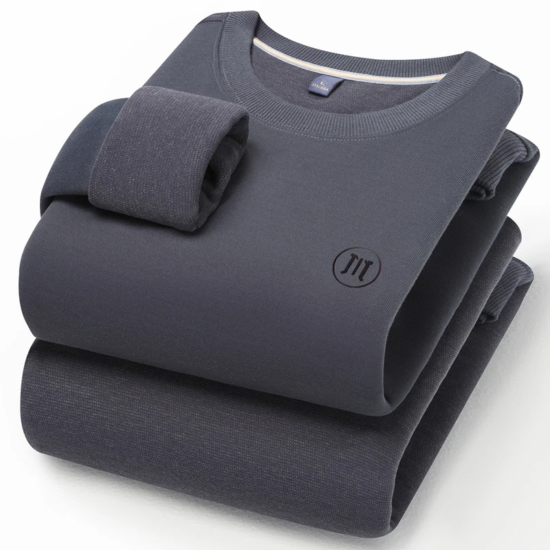 冬季羊毛蚕丝保暖内衣男加厚加绒发热防寒秋衣秋裤男士上衣冬季打