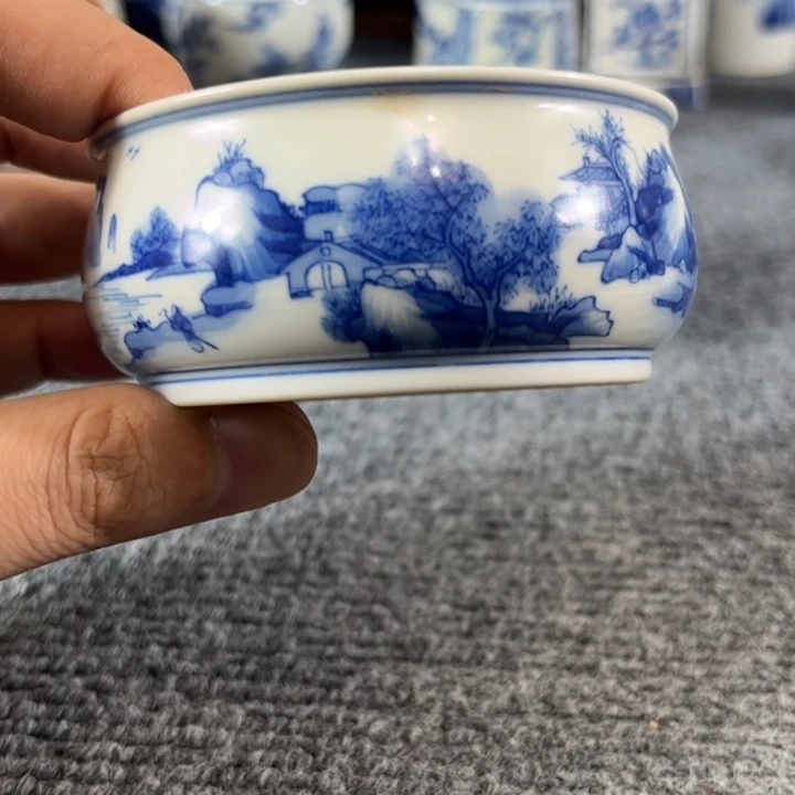 玄***朗摆件一对青花的小杯子