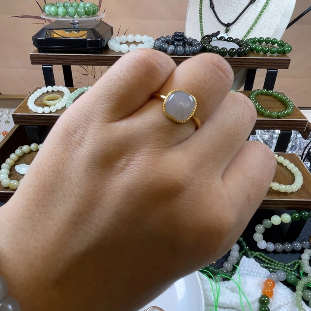 手串银S925镀金镶嵌和田玉琦*