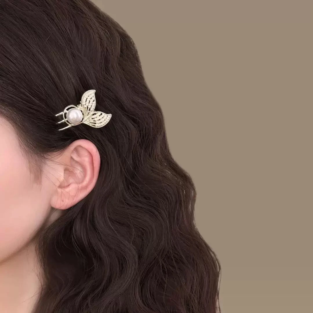 新款美人鱼尾发夹发饰高级感刘海夹侧边夹鸭嘴夹发卡1370+1370