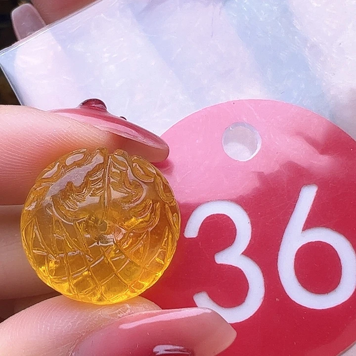 蜜蜡裸石未镶嵌17.2/9.1mm 龙扣