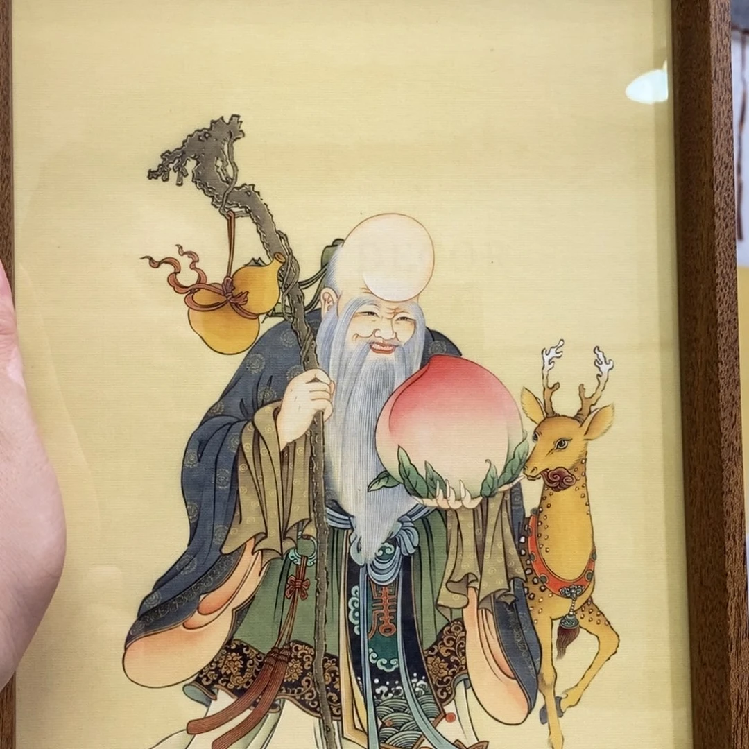 版画老寿星图那吉祥物