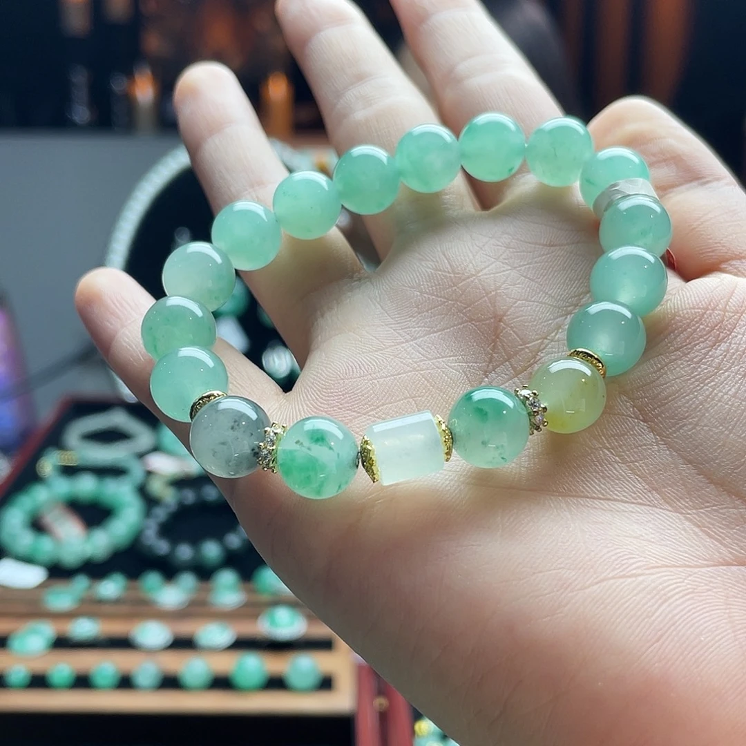 石英质玉（非洲翠）未镶嵌手串