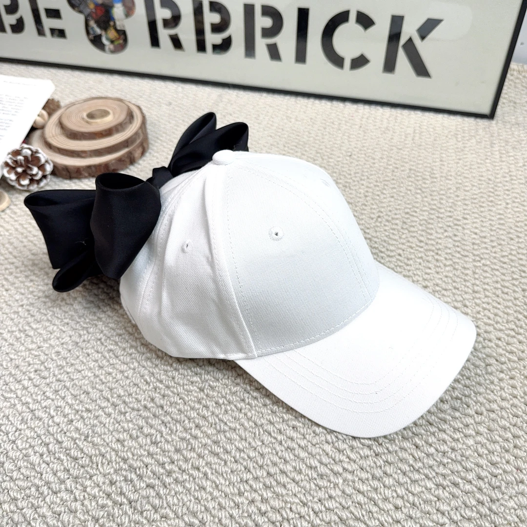 2025春季新款时尚百搭纯色蝴蝶结鸭舌帽0703