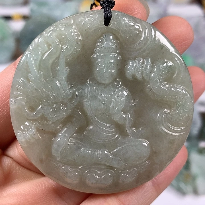 翡翠未镶嵌颈饰玉龙观音福利