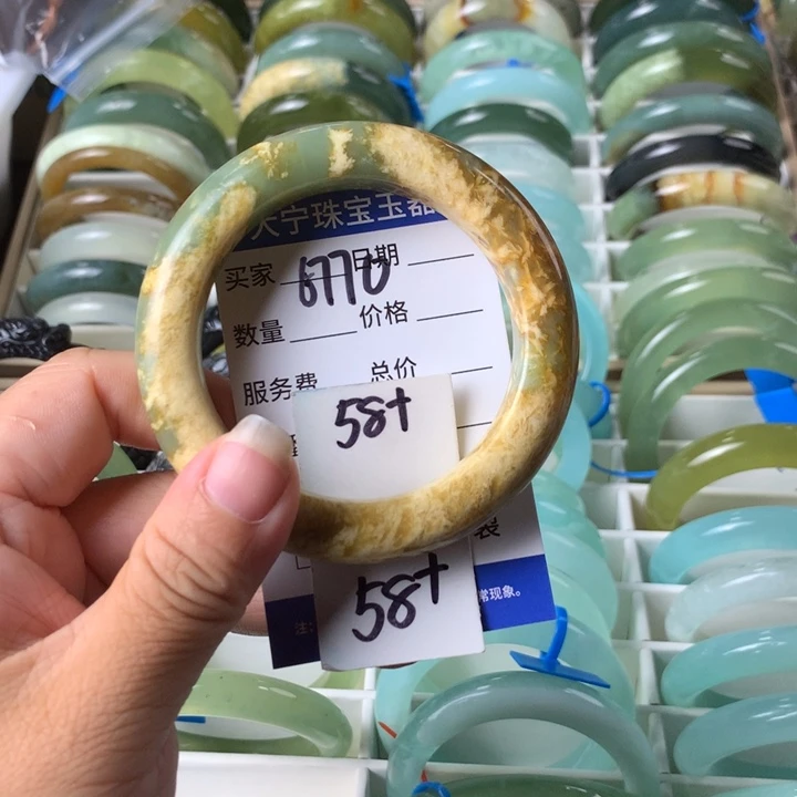 未镶嵌蛇纹石玉手镯6770