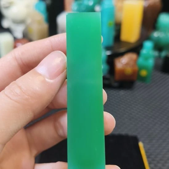 寿山石印石雅安绿素章